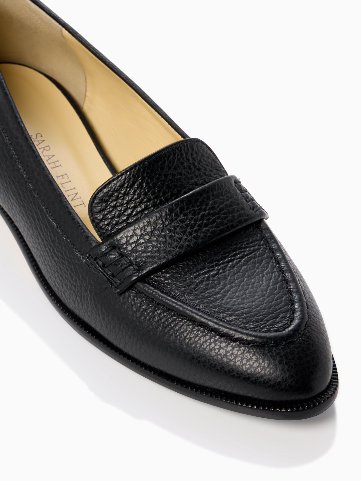 Judy Loafer in Black Pebbled Leather