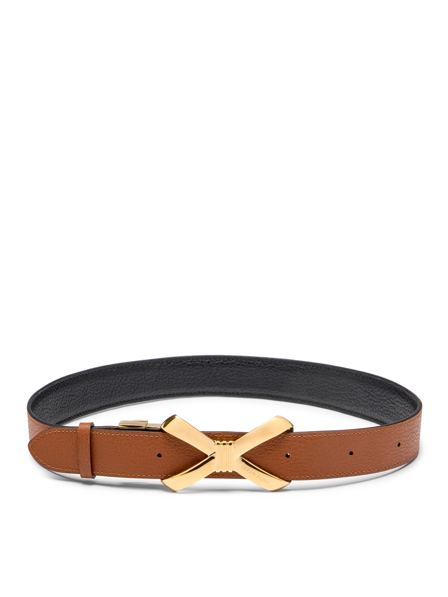 Reversible Mirjana Belt in Black And Cognac Calf