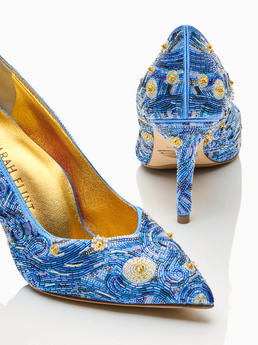 Perfect Pump 85 in Starry Night Beaded Satin