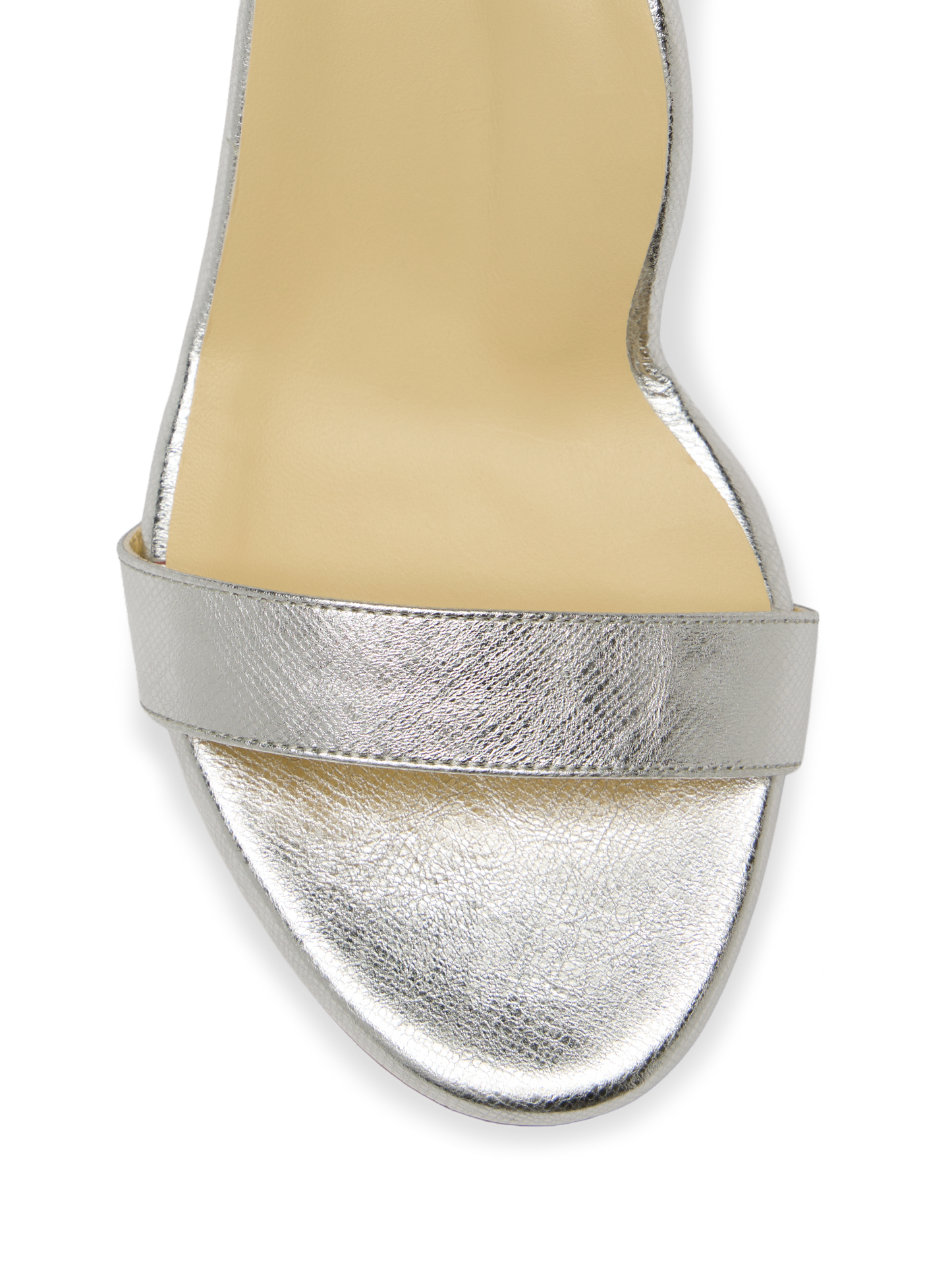 Perfect Block Sandal 60 in Silver Textured Saffiano