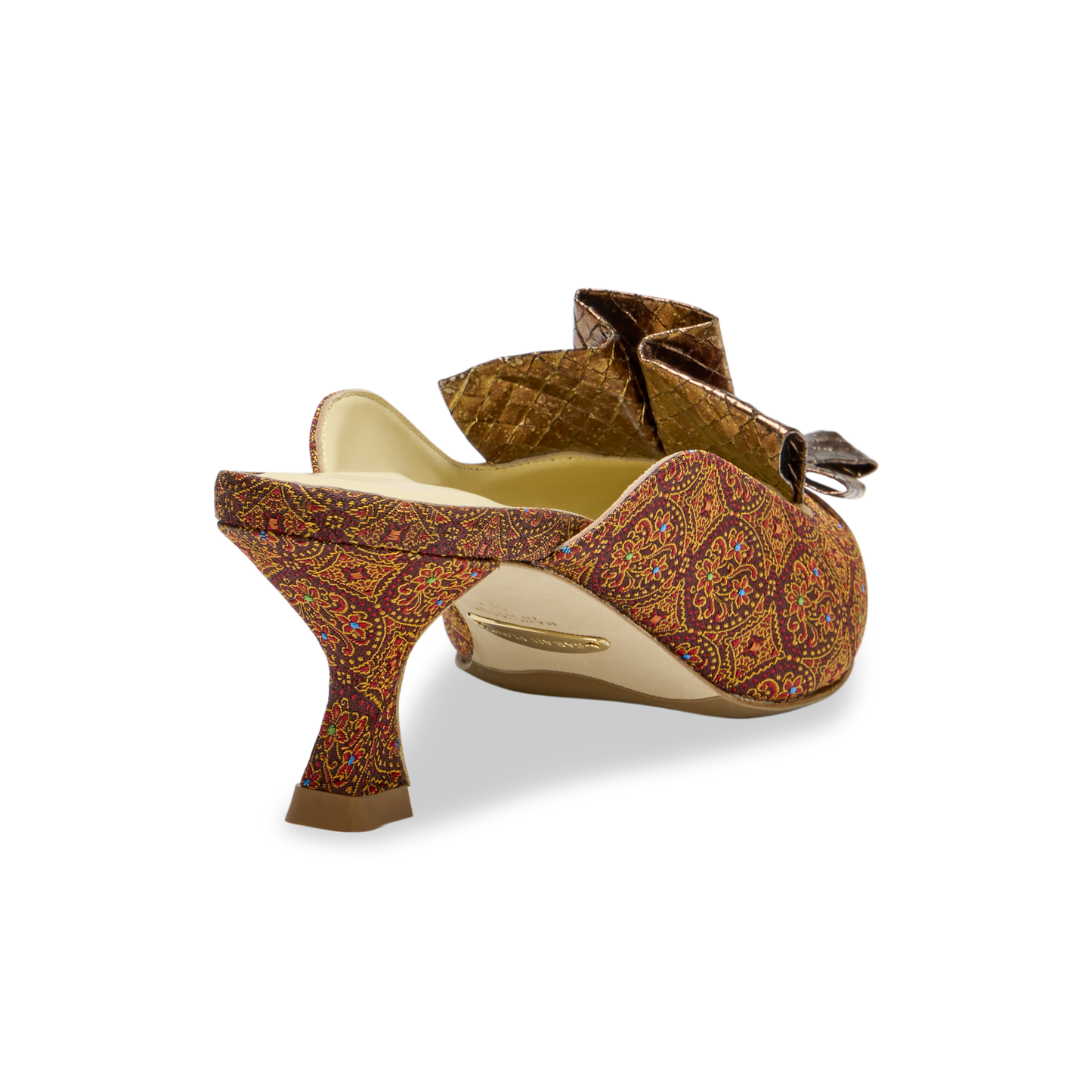 Perfect Abigail Kitten Mule 50 in Burgundy Jacquard