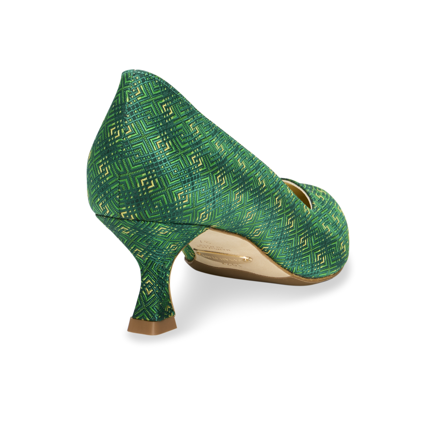Perfect Kitten Pump 50 in Court Green Jacquard