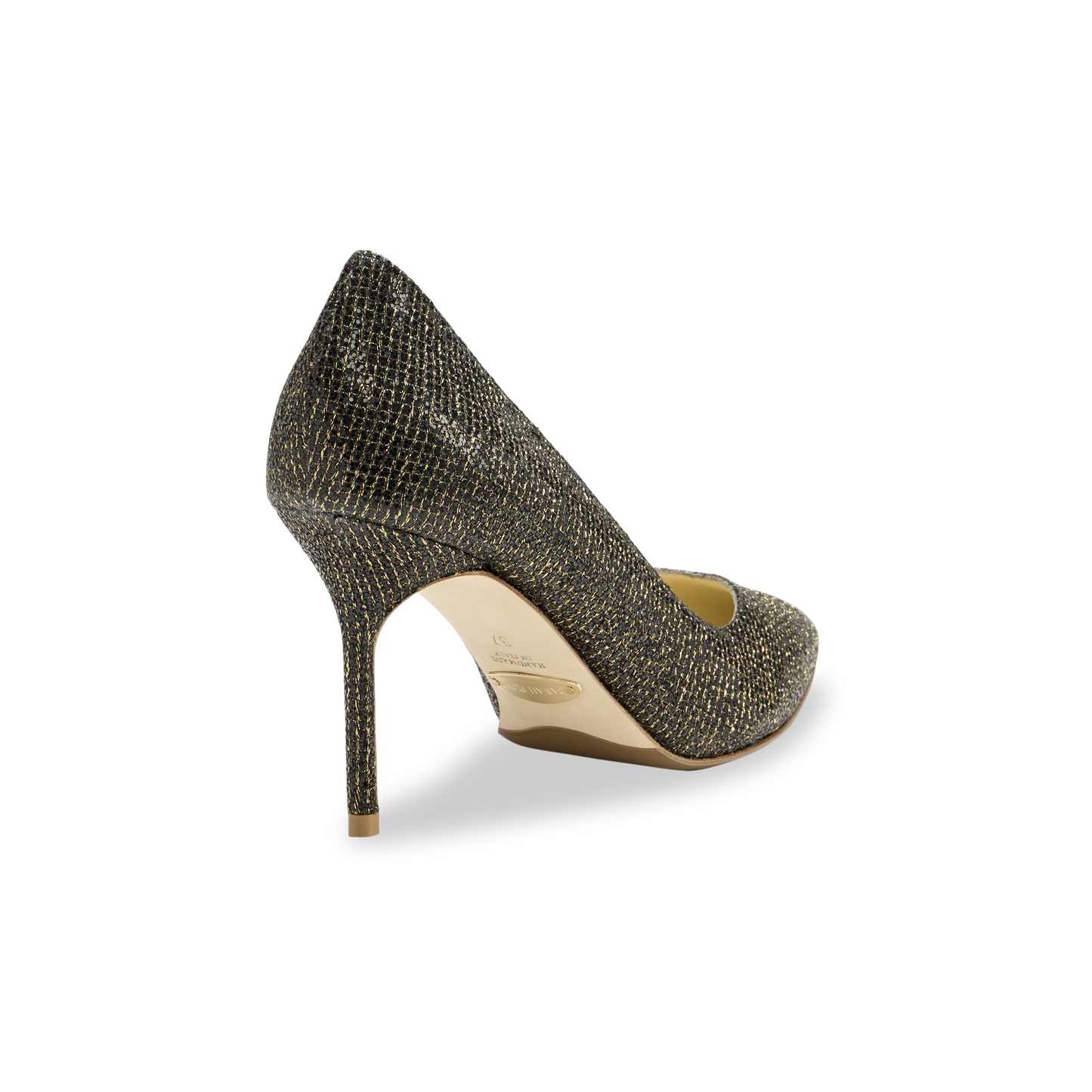 Perfect Pump 85 in Black and Gold Sparkle