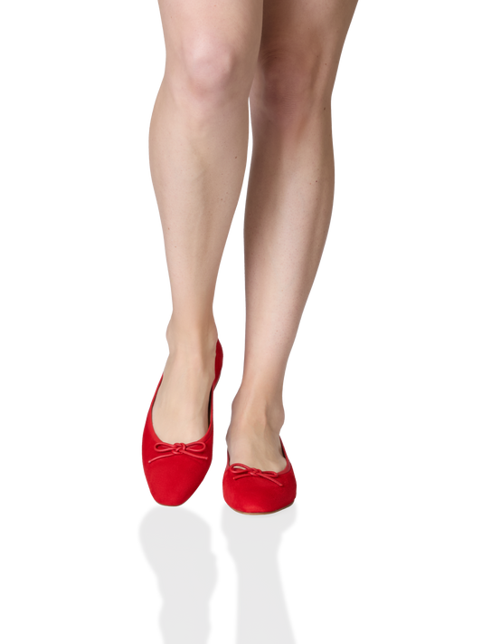 Perfect Ballet Flat in Lipstick Red Suede