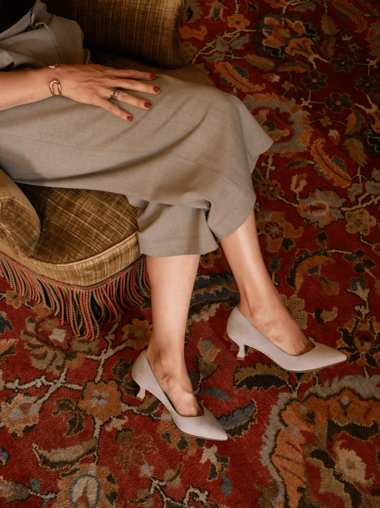 Perfect Kitten Pump 50 in Misty Gray Suede