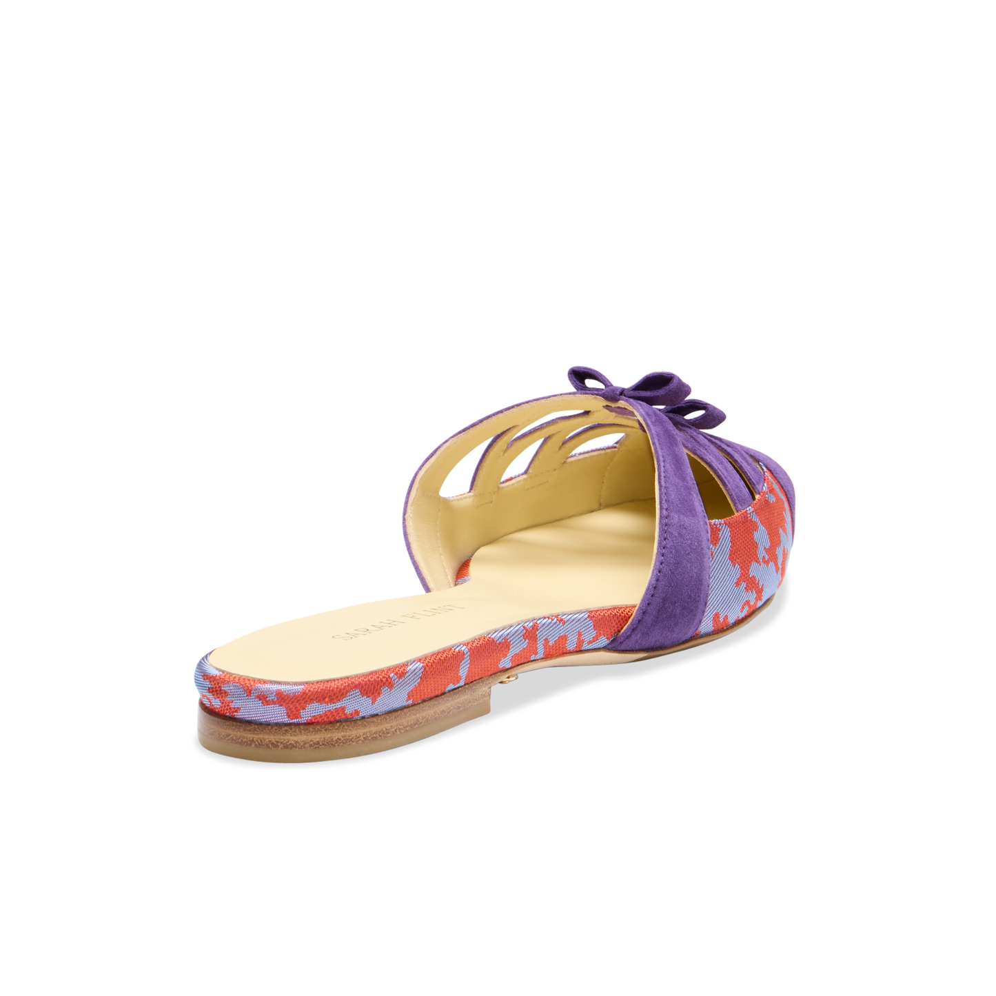 Kim Mule in Scarlet & Mauve Silk Jacquard