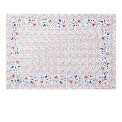 4-Piece Rectangular Placemat Set in Burgundy Floral Cotton
