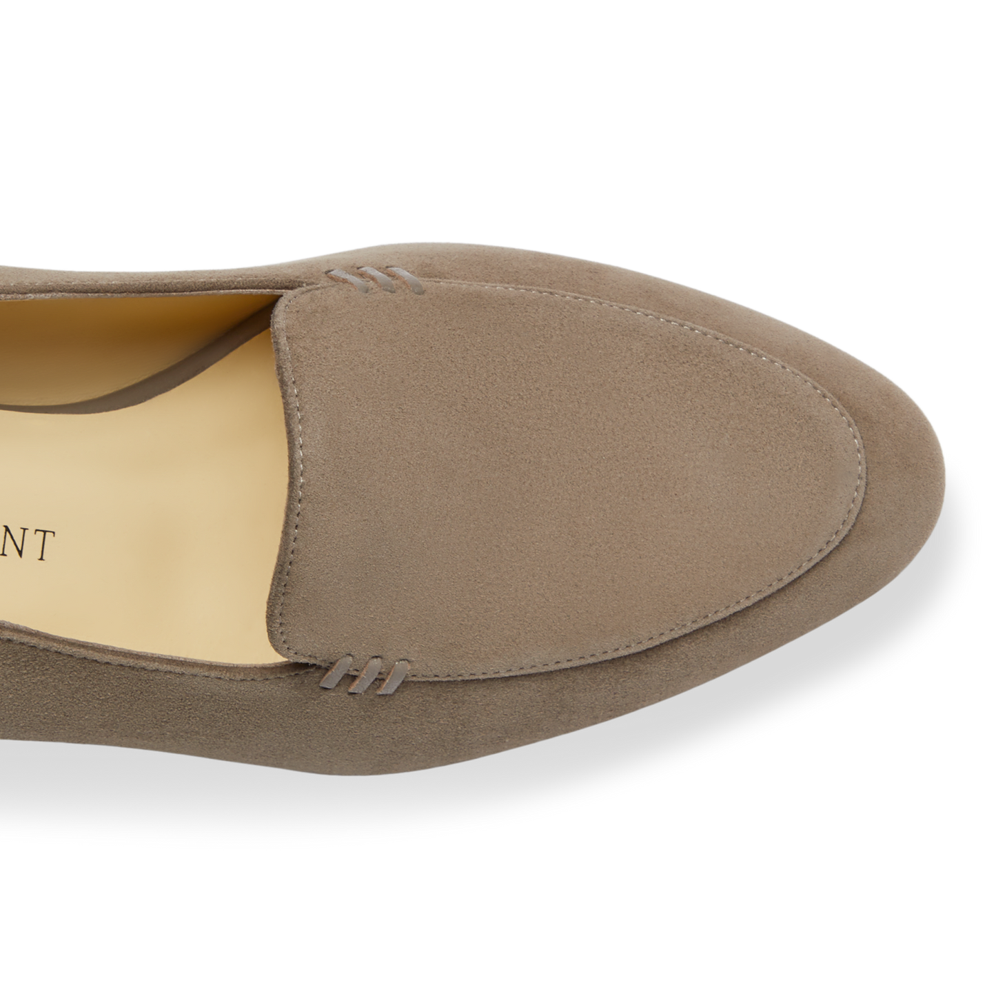 30mm Italian Made Rosie Flat in Taupe Suede