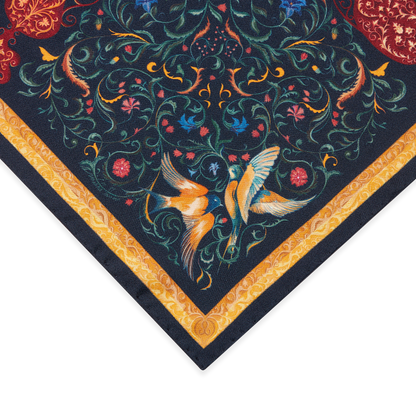 A 45mm silk scarf in a hand-painted print, inspired by the ornate ceiling of the Vienna State Opera.