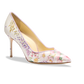 Perfect Pump 85 in White Floral Silk