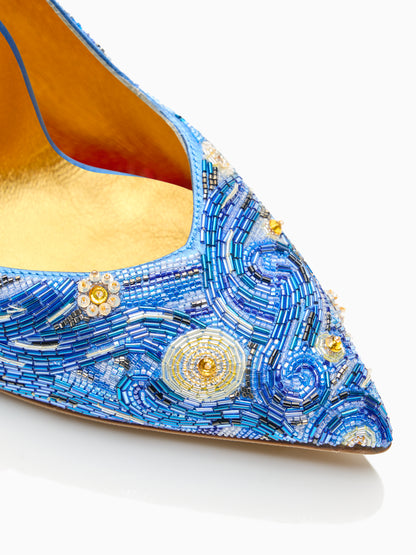 Perfect Pump 85 in Starry Night Beaded Satin