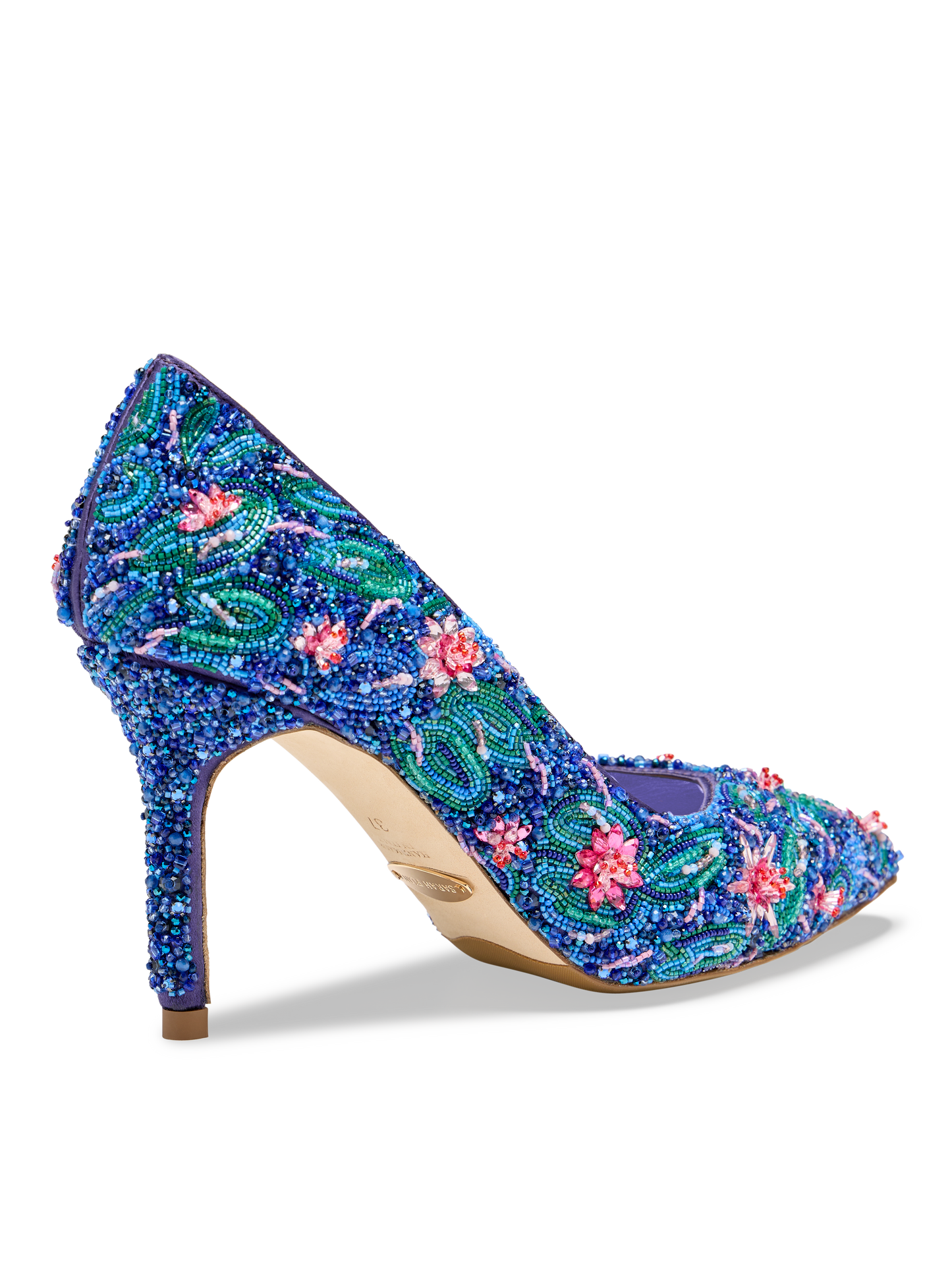 Perfect Pump 85 in Water Lilies Embellished Silk