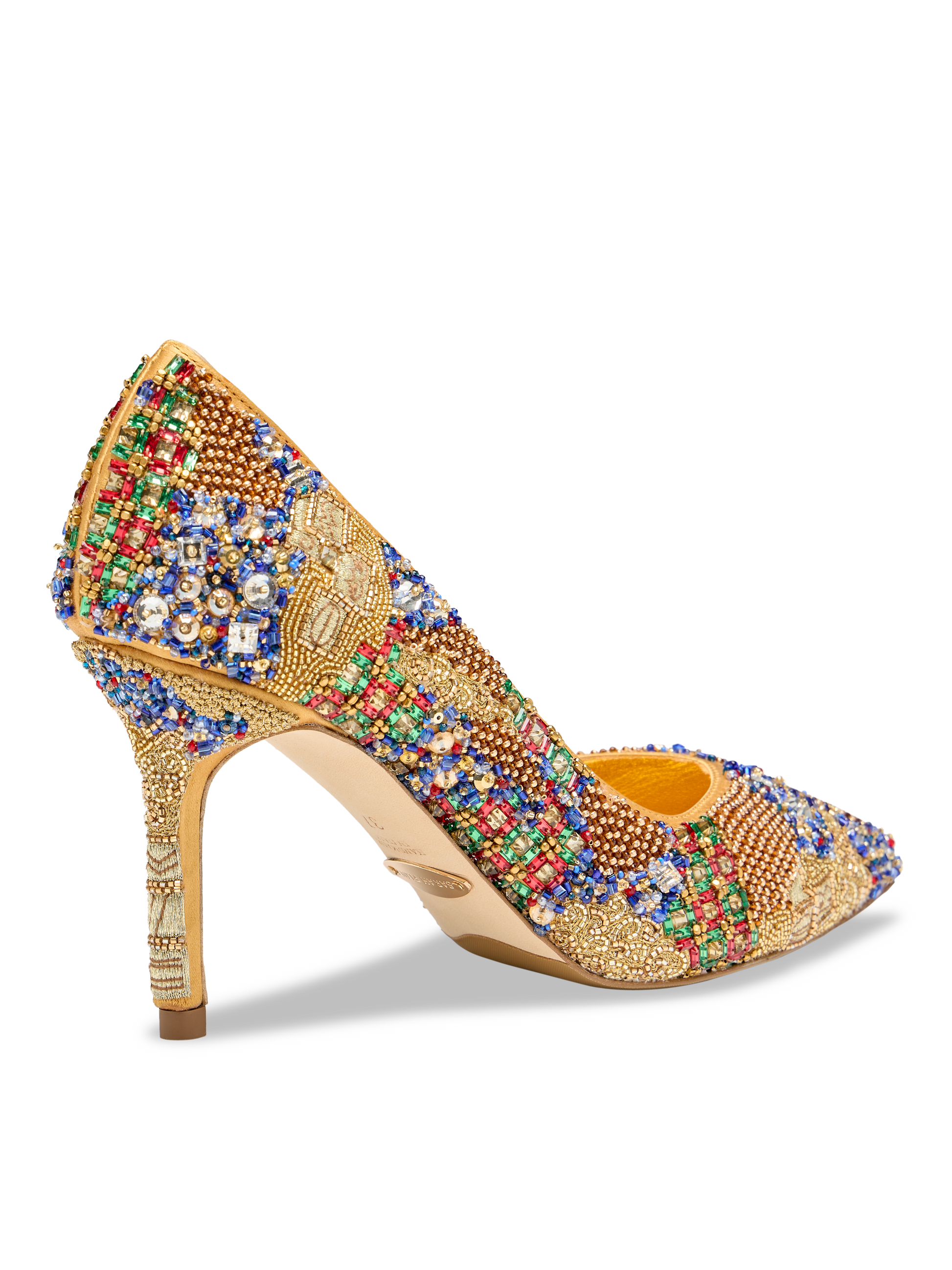 Perfect Pump 85 in Metallic Beaded Satin