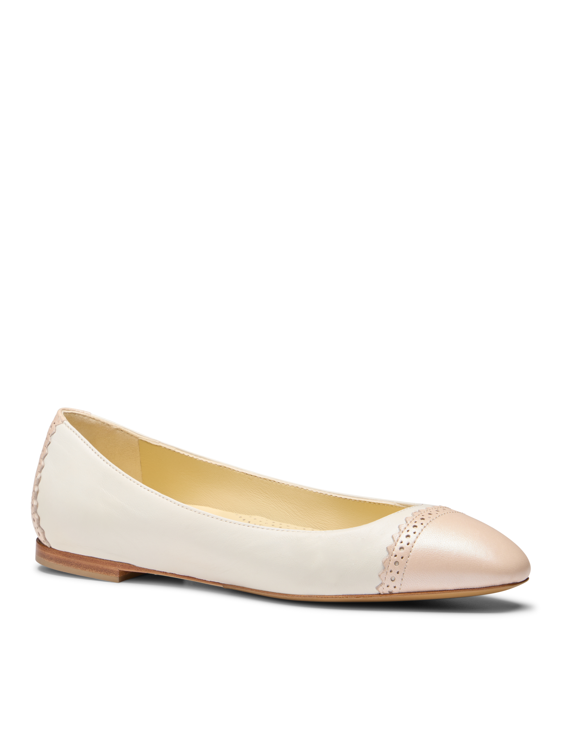 Sarah Flint X Mary Orton Cap Toe Flat in Ivory Nappa