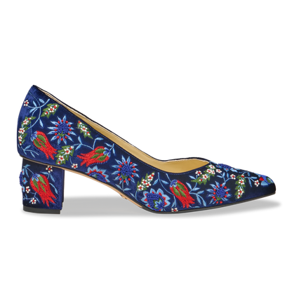 Perfect Emma in Sapphire Floral Velvet Embroidery