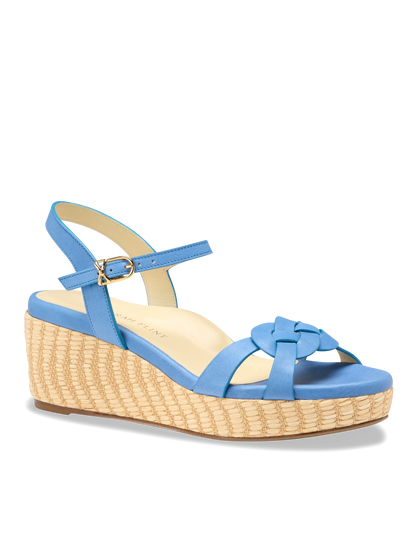 Perfect Dawn Wedge 50 in Ocean Blue Vachetta