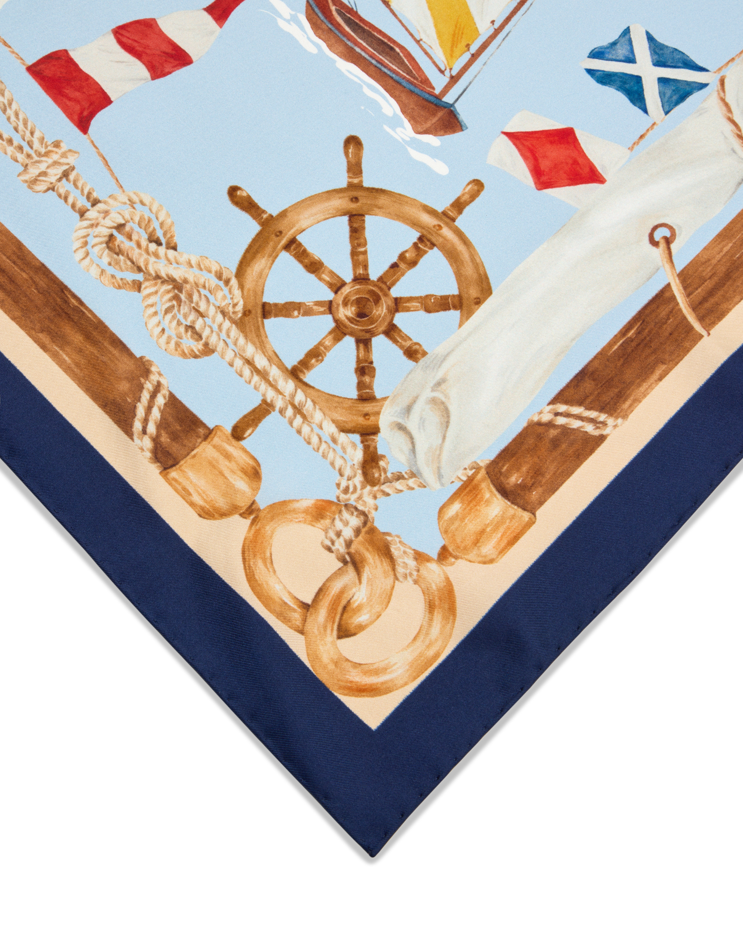 Beetle Cat Scarf 90 in Blue Nautical Silk