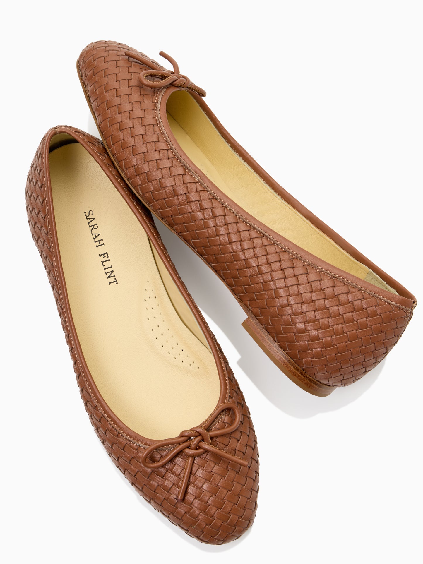Perfect Ballet Flat in Saddle Woven Calf