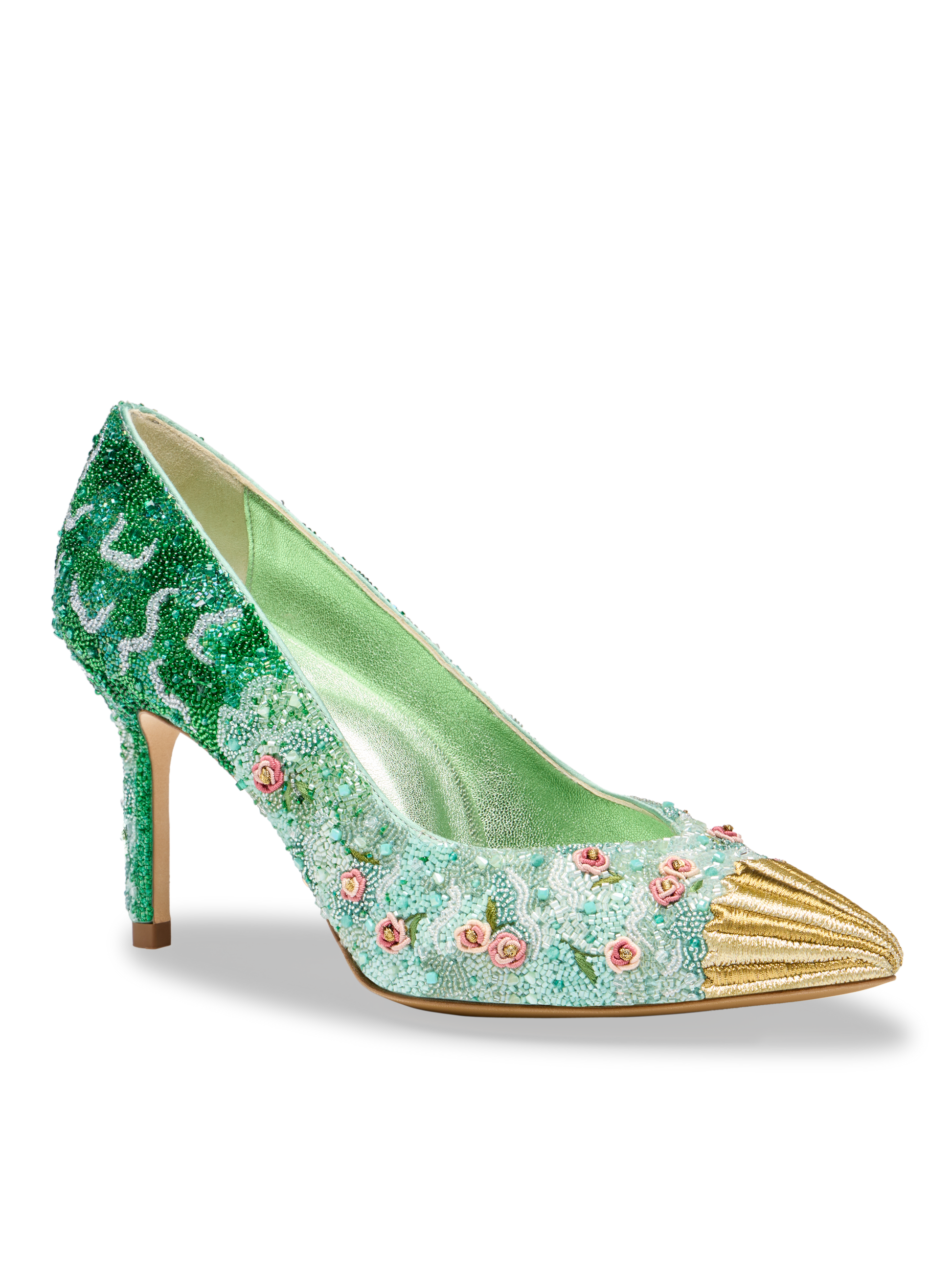 Perfect Pump 85 Of Venus in Seafoam Embroidery