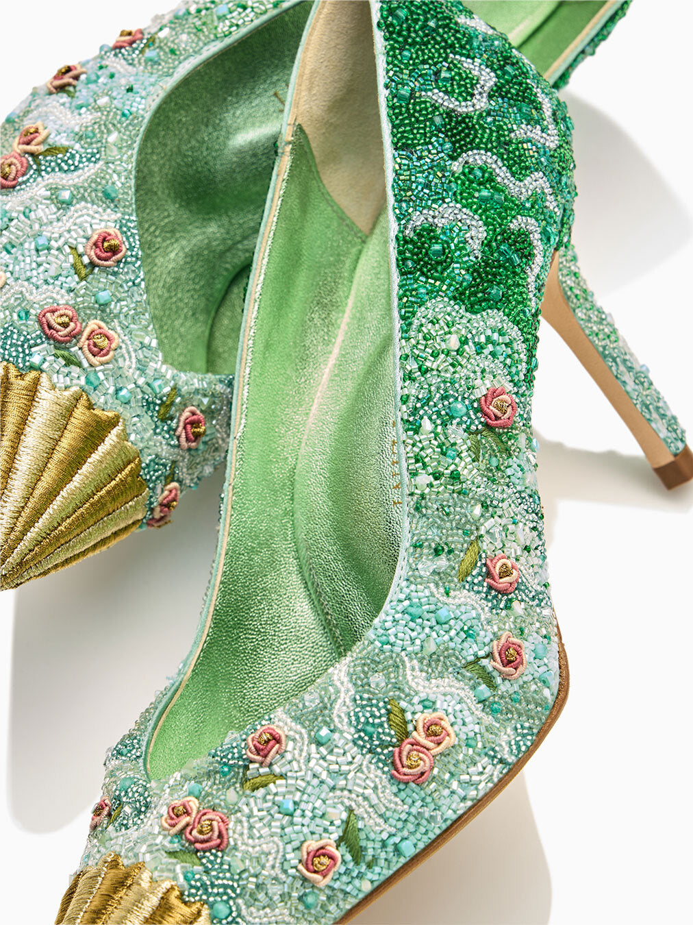 Perfect Pump 85 Of Venus in Seafoam Embroidery