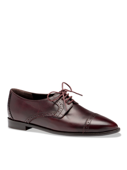 Sarah Flint X Mary Orton Oxford in Bordeaux Burnished Calf