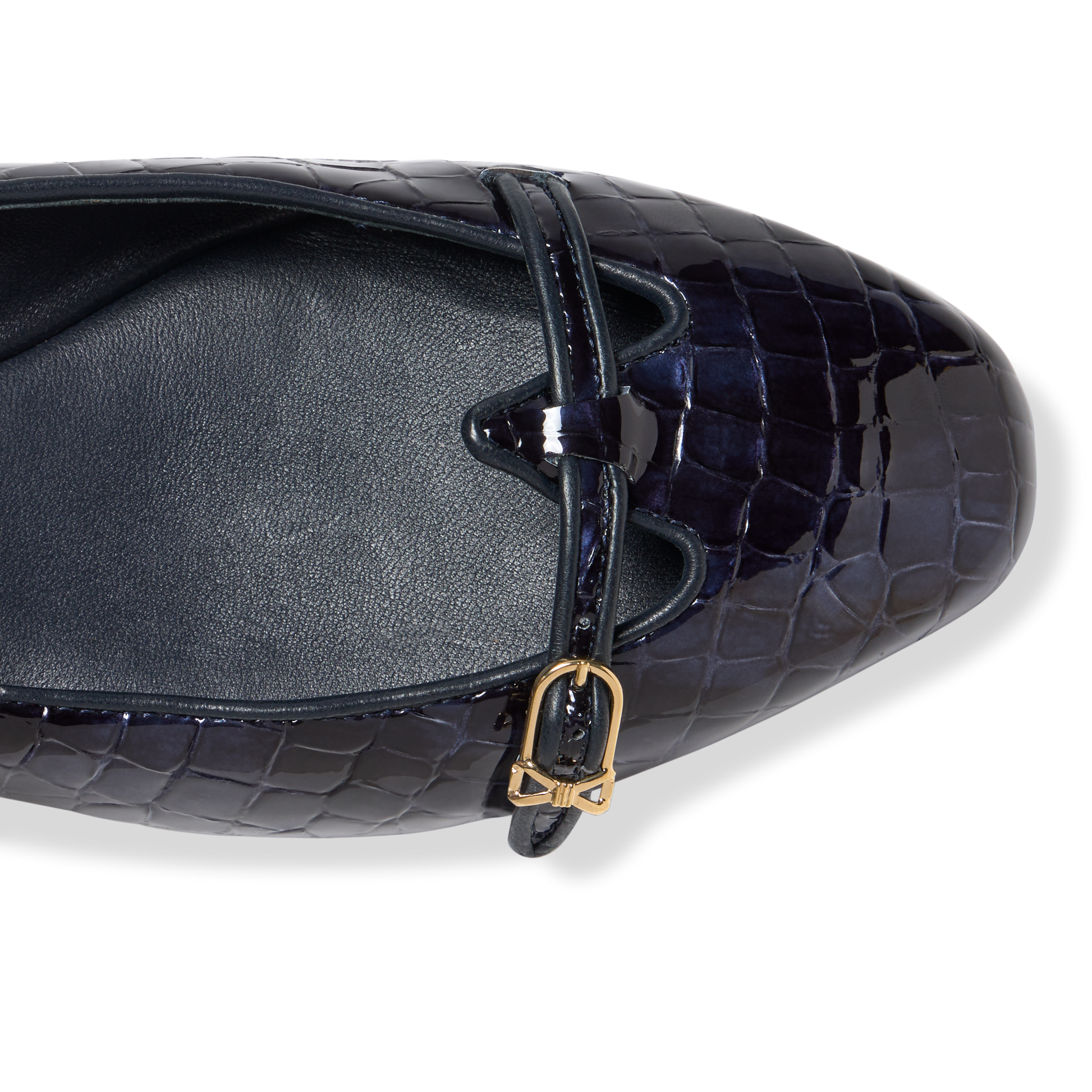 Mary Gail Mary Jane in Navy Croc Embossed Patent