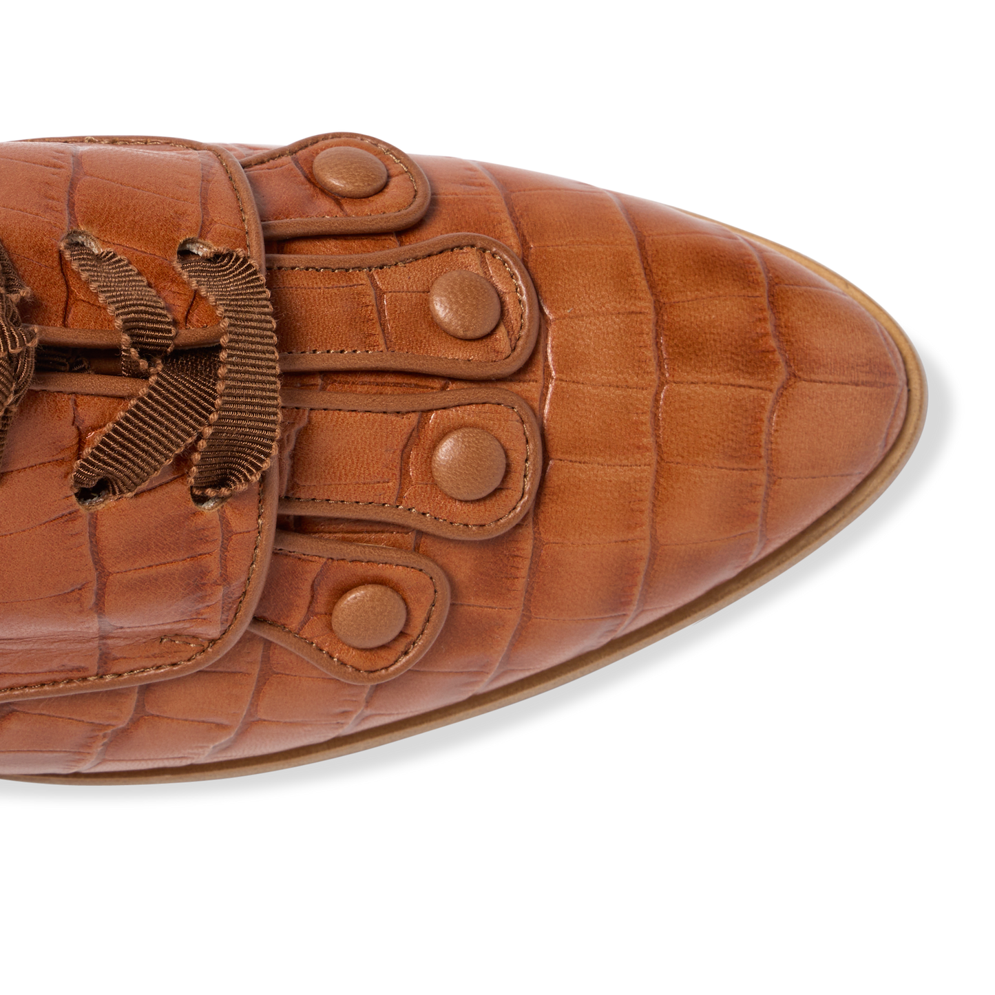 Michelle Derby in Cognac Embossed Leather