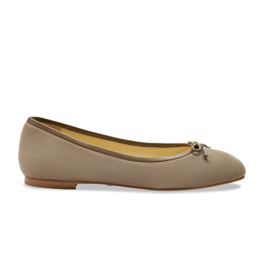 Perfect Ballet Flat in Taupe Suede