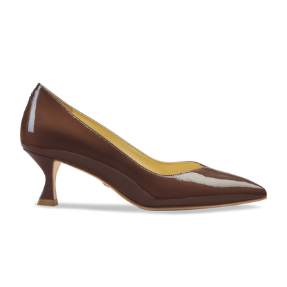 Perfect Kitten Pump 50 in Deep Mocha Patent