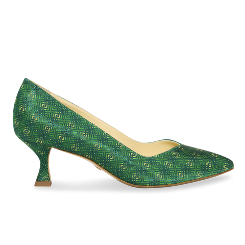 Emerald green 2025 kitten heels