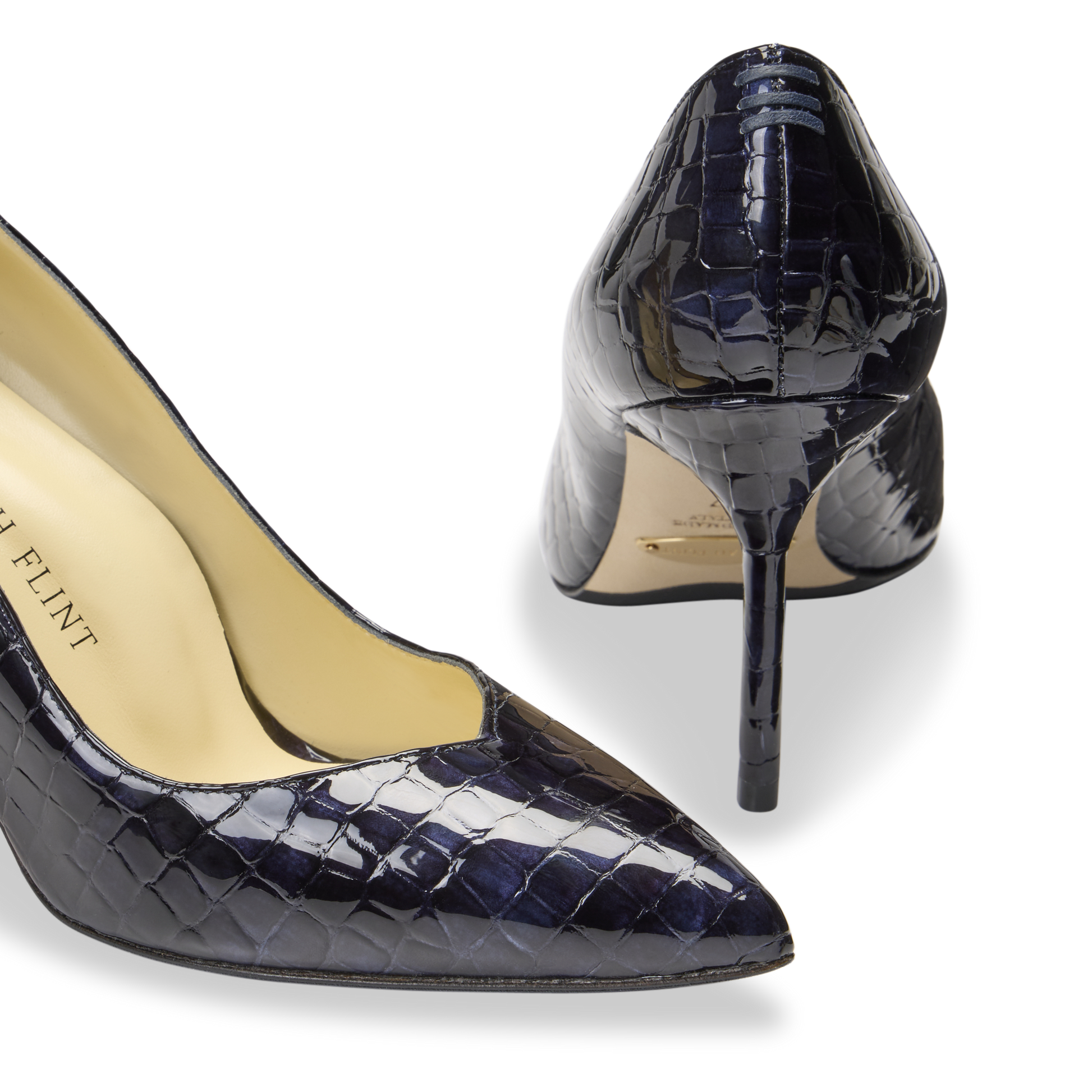 Navy sales snakeskin pumps