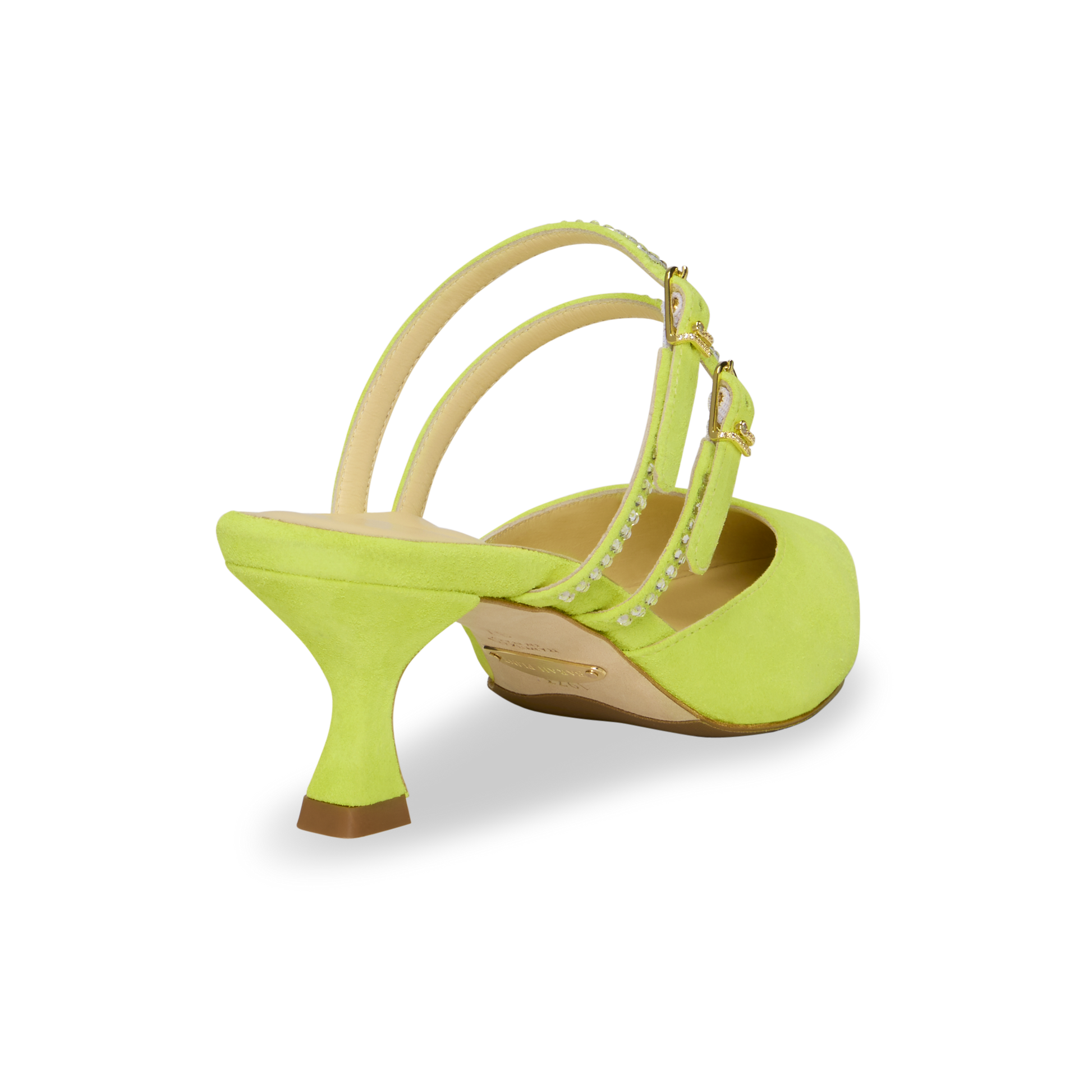 Lime green 2025 kitten heels