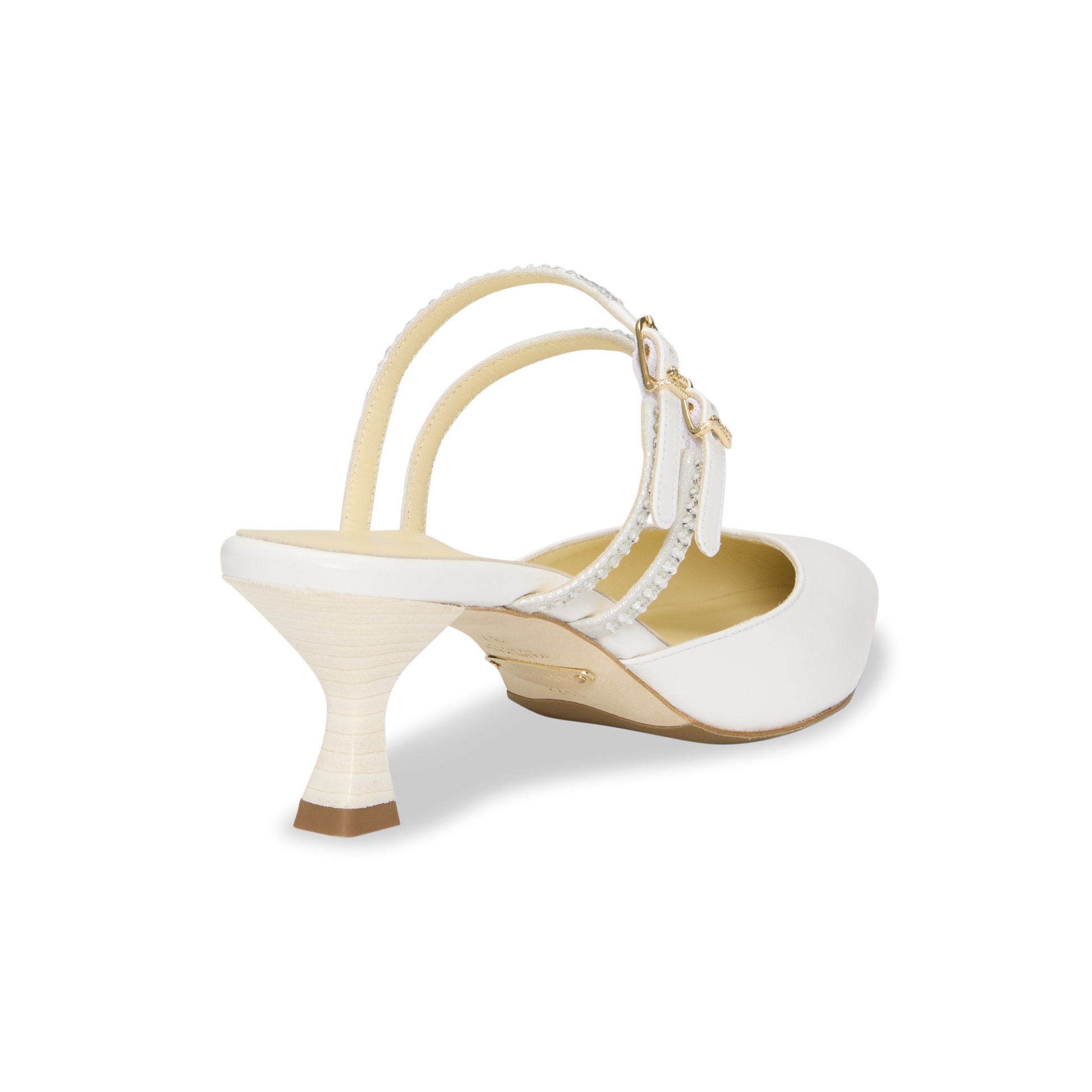 White kitten heel sales mule