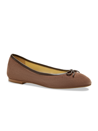 Perfect Ballet Flat in Espresso Suede