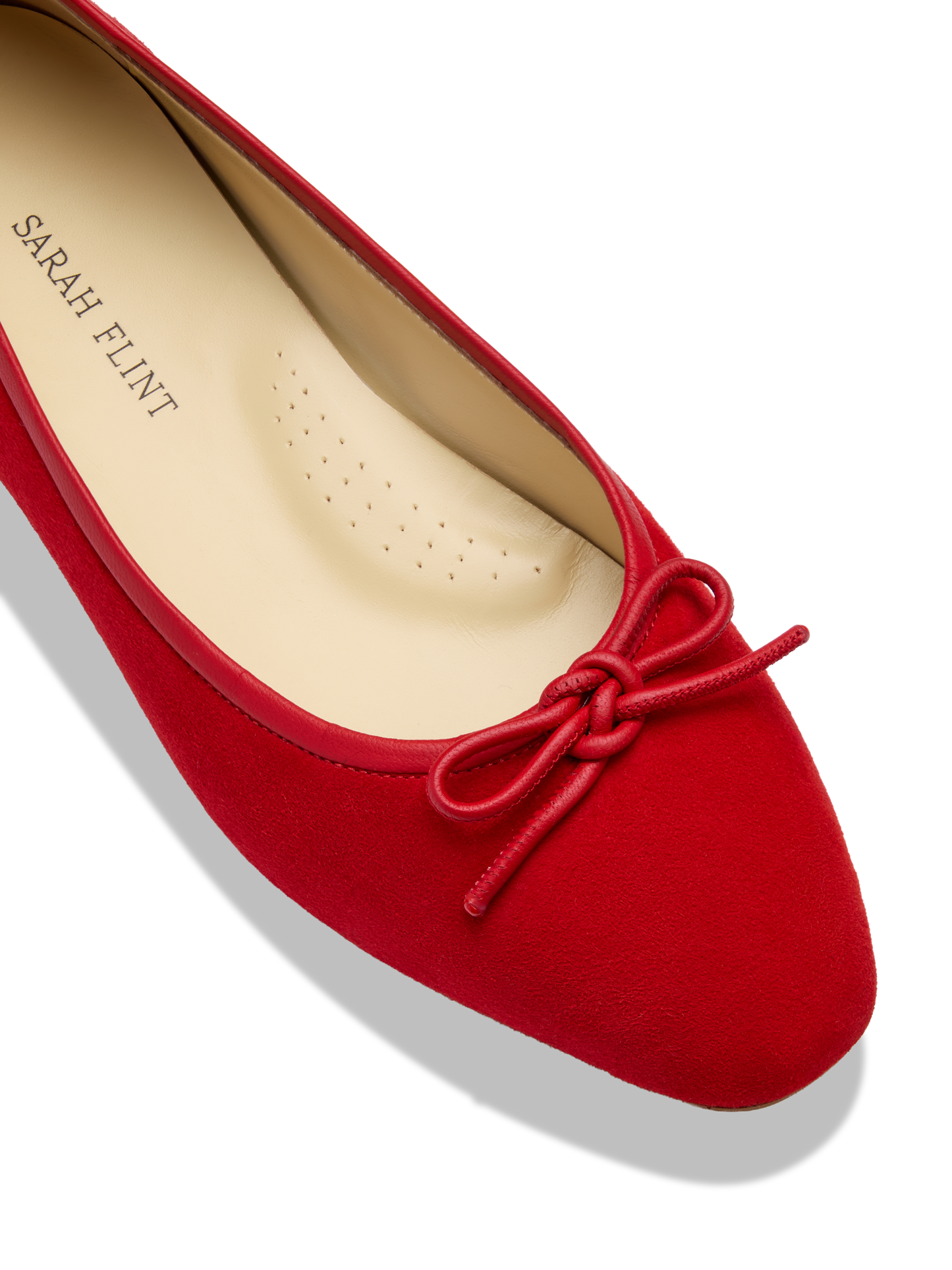 Perfect Ballet Flat in Lipstick Red Suede