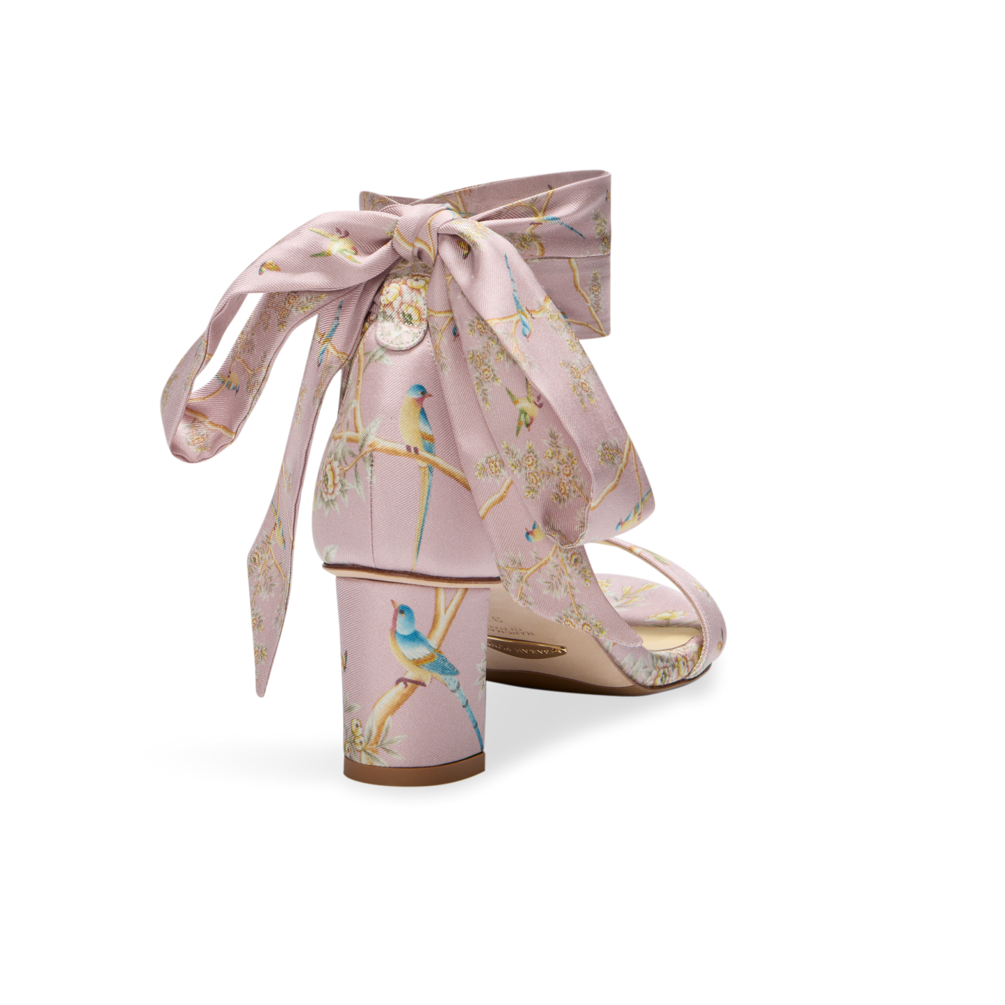 Sarah Flint X Gracie Perfect Block Sandal 60 in Pink Holts Garden Silk