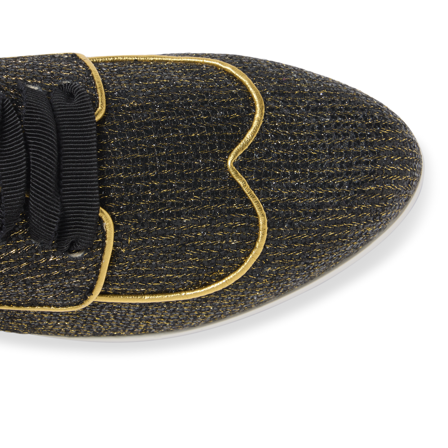 Wanderlust Sneaker in Black and Gold Sparkle
