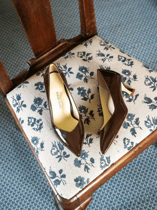 Perfect Kitten Pump 50 in Deep Mocha Patent