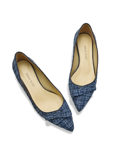 Natalie in Midnight Navy & Metallic Fleck