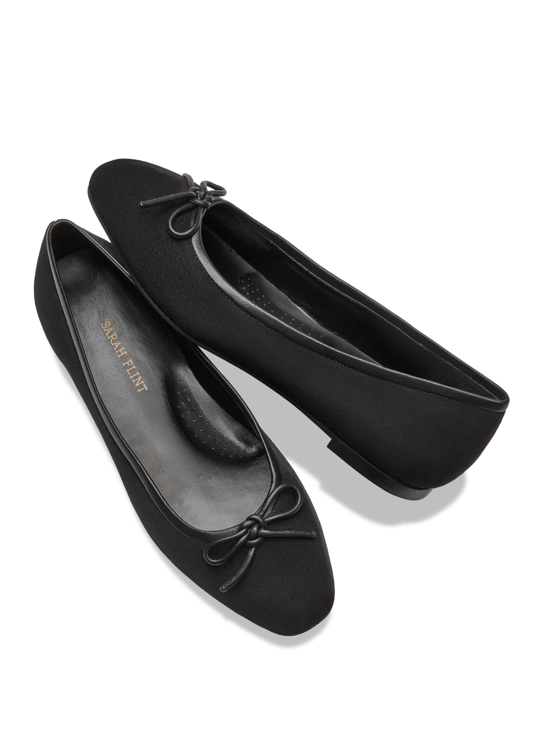 Perfect Ballet Flat in Black Suede