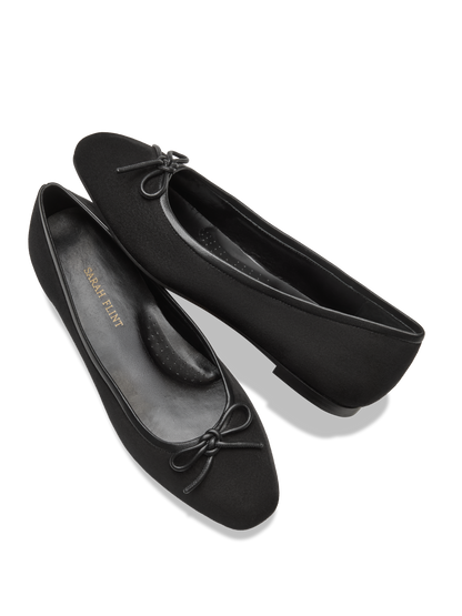 Perfect Ballet Flat in Black Suede