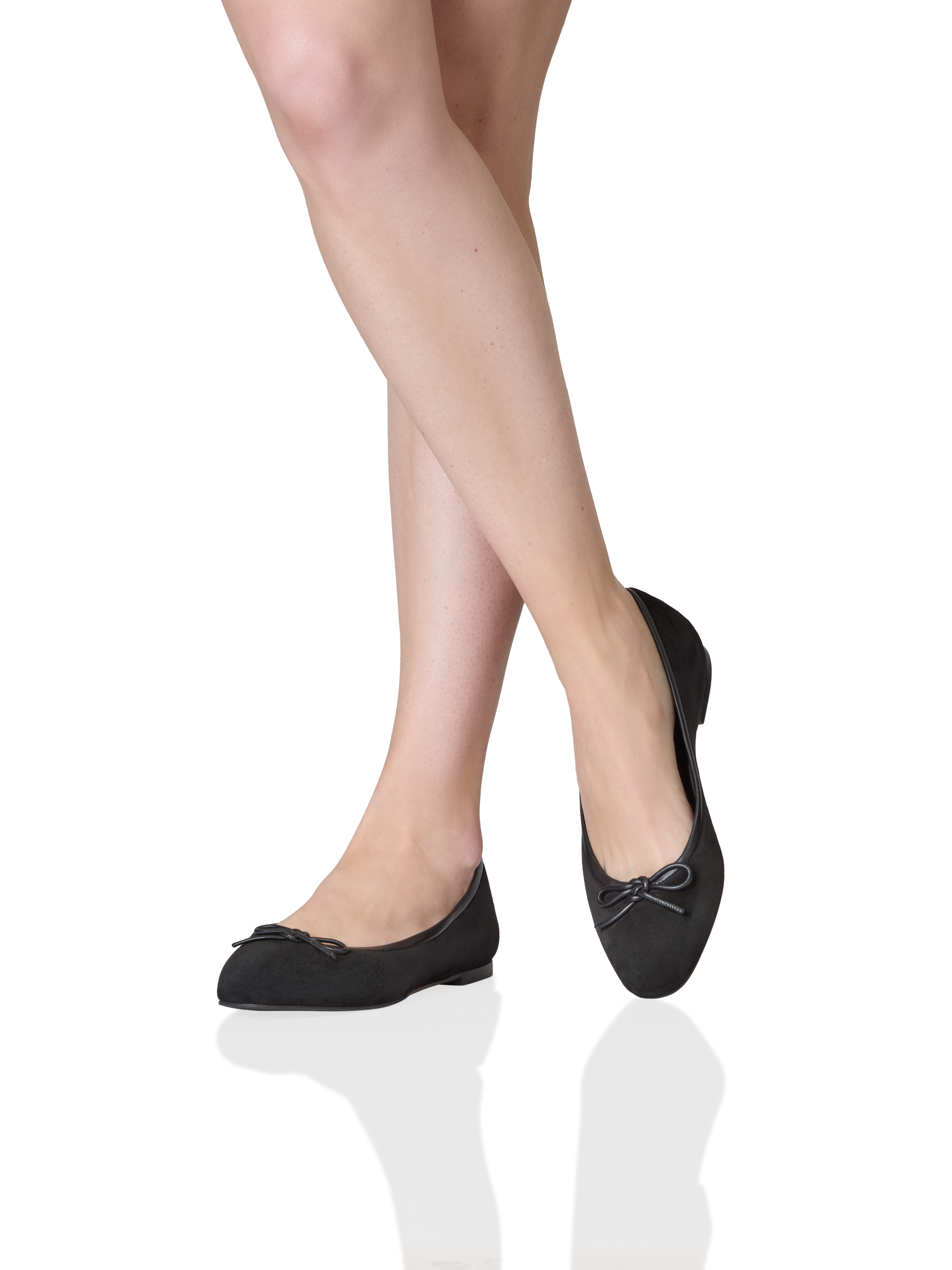Perfect Ballet Flat in Black Suede