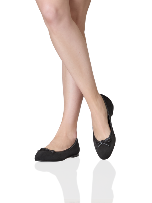 Perfect Ballet Flat in Black Suede