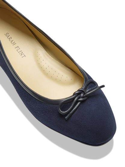 Perfect Ballet Flat in Navy Suede