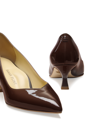 Perfect Kitten Pump 50 in Deep Mocha Patent