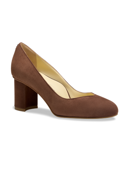 Perfect Round Toe Pump 70 in Espresso Suede