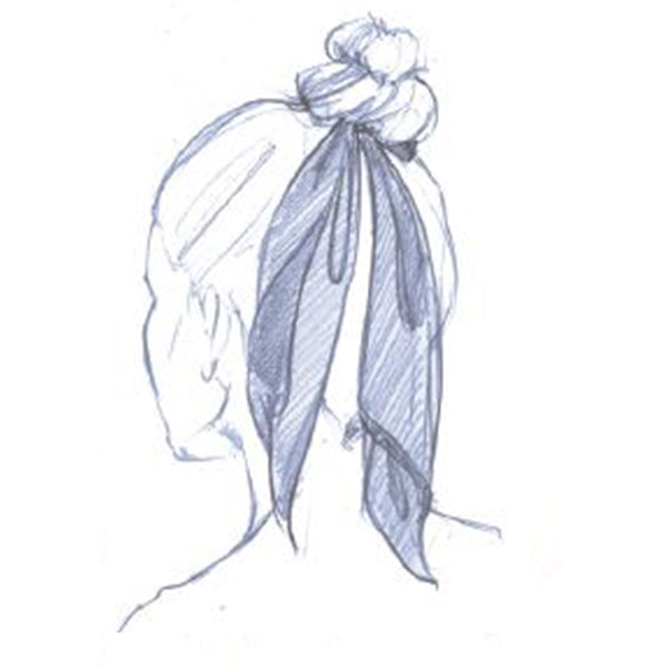 Sarah Flint scarf styling around hair pony tail or bun