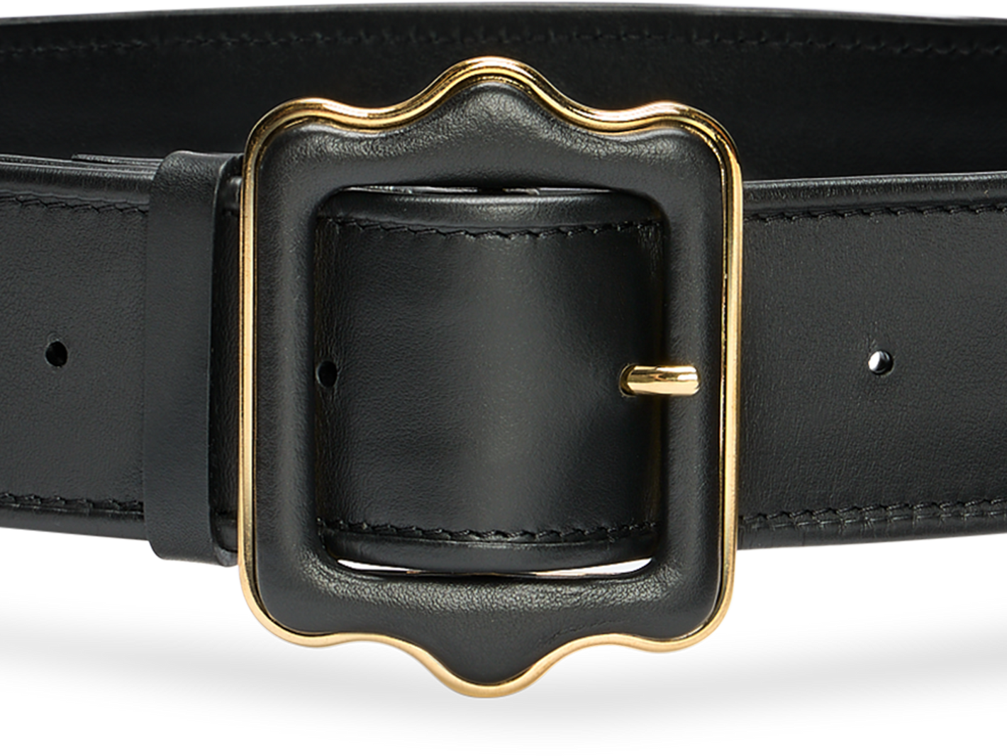 Sarah Flint leather-covered buckle belt detail
