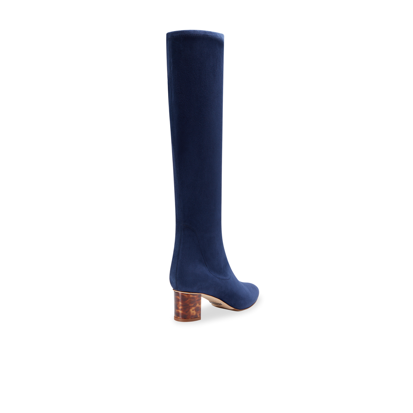 Alexandra 50 in Navy Stretch Suede Knee High 30mm Boot