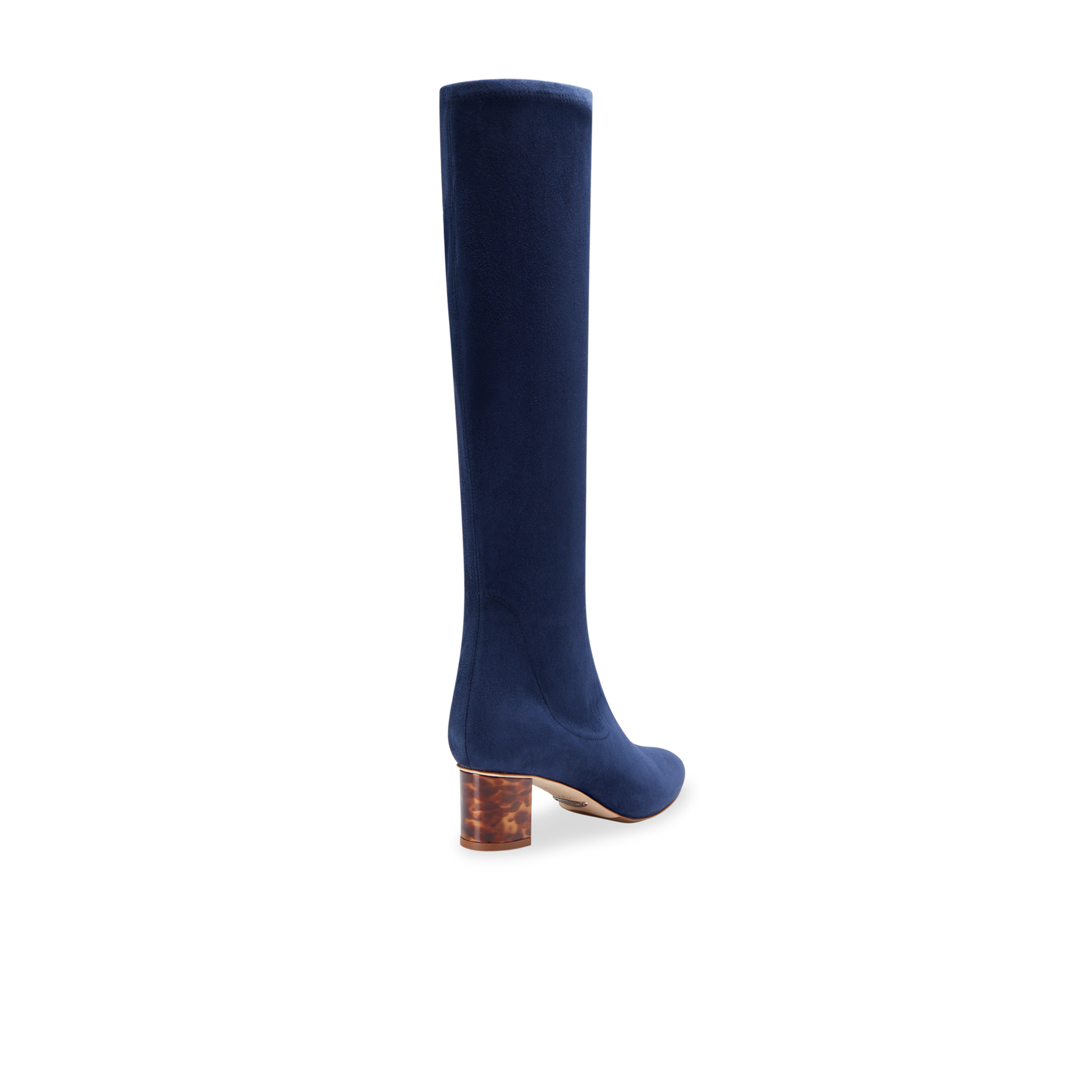 Alexandra 50 in Navy Stretch Suede Knee High 30mm Boot